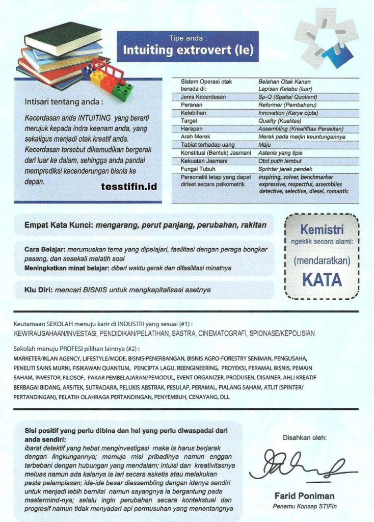 sertifikat stifin Intuiting extrovert Ie tesstifin.id 081809280203 734x1024 - Hasil Tes STIFIn Intuiting extrovert Ie