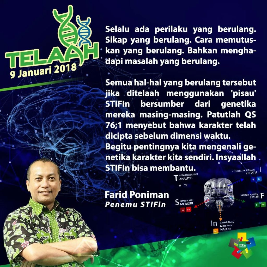 Telaah STIFIn Farid Poniman 20180112 PERILAKU BERULANG 1024x1024 - Telaah STIFIn : Perilaku Berulang Bersumber dari Genetika Karakter
