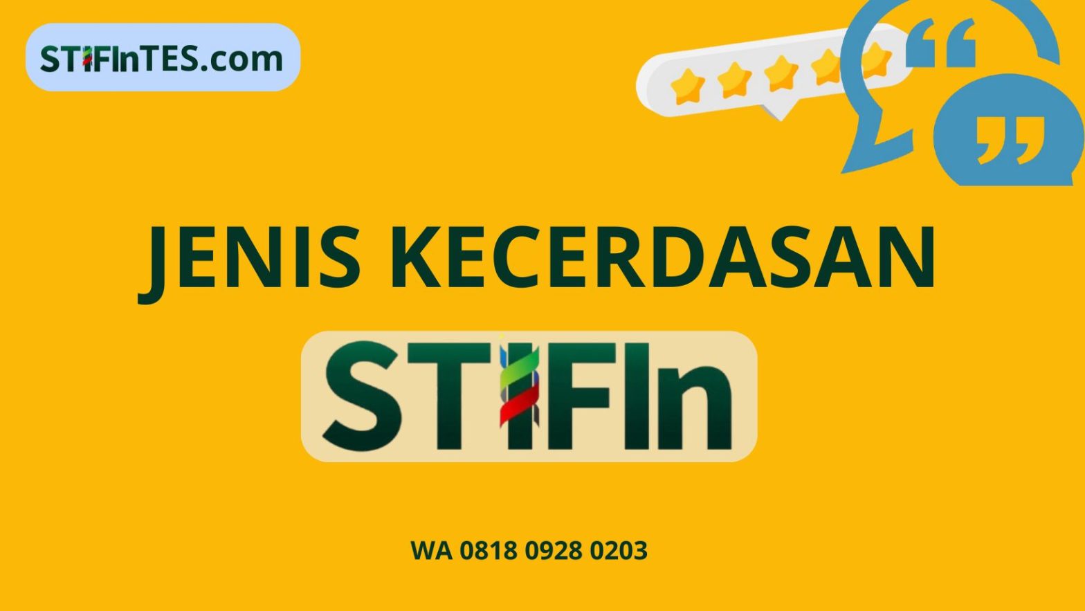 JENIS KECERDASAN STIFIn 0818051808080 -stifintes.com